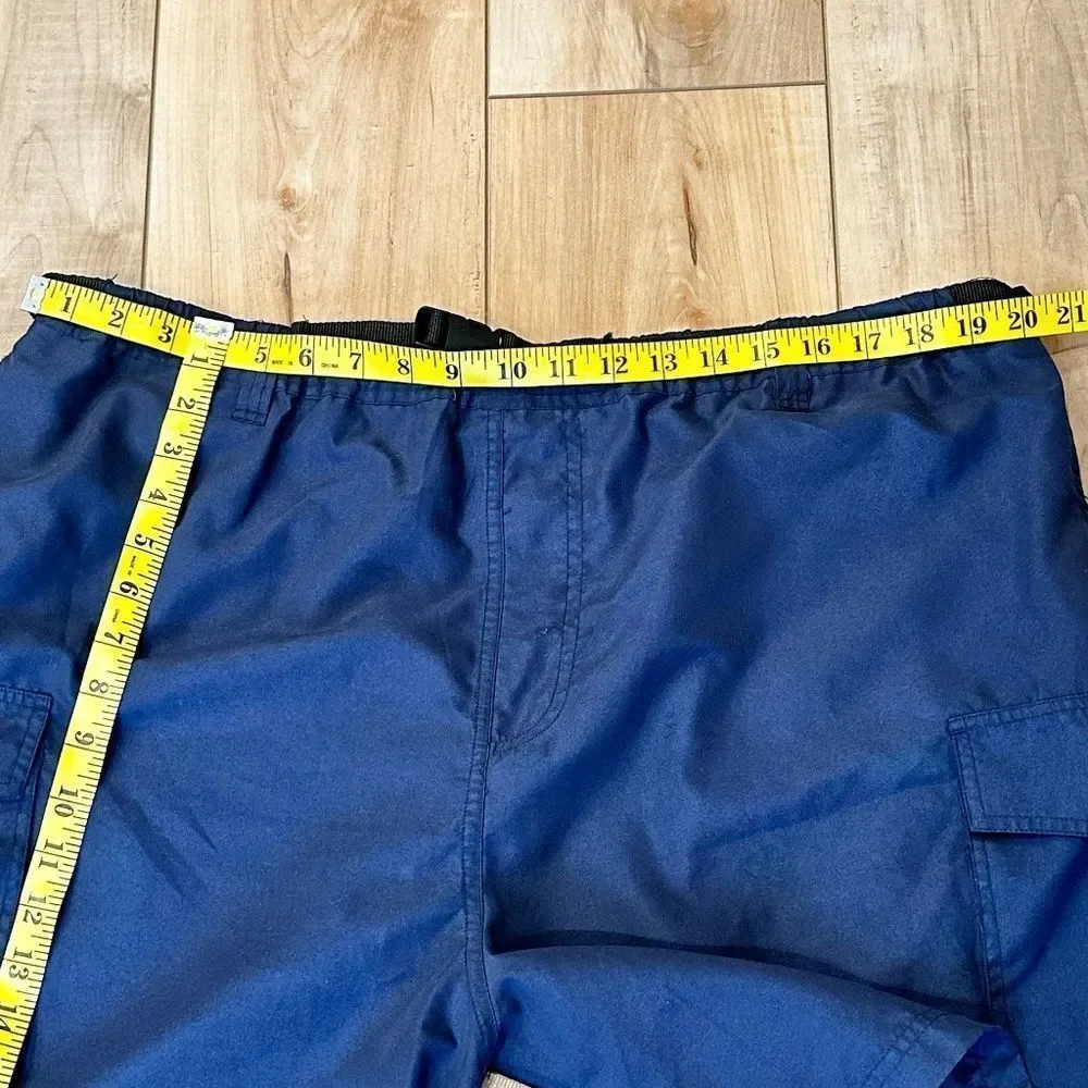 A.C. Clothing Mens Lightweight Cargo Shorts - Elastic Waist Navy Blue XXL